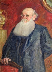 Vallankumouksellisen kreivi Piotr Kropotkinin muotokuva, 1919 (tempera kankaalle)